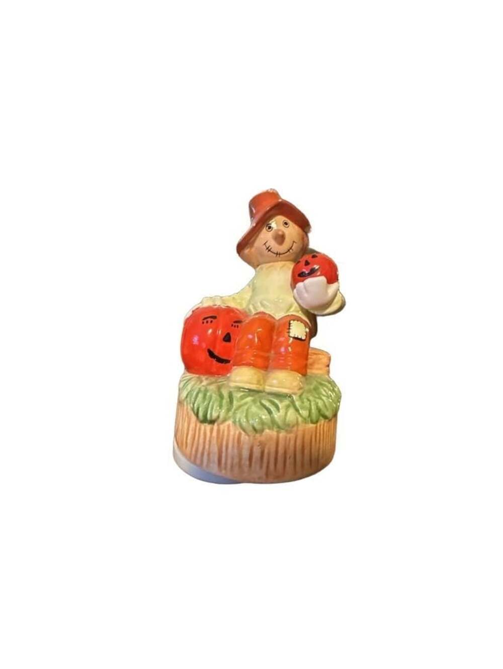 Vintage Russ Fall Harvest Scarecrow Ceramic Figurine